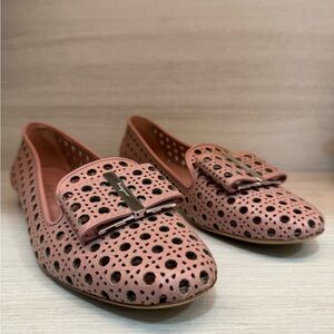 Salvatore Ferragamo Pink Cutout Loafers